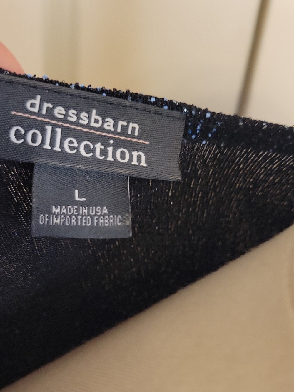 dressbarn Navy Sparkle Square-Neck Top - Picture 2 of 5